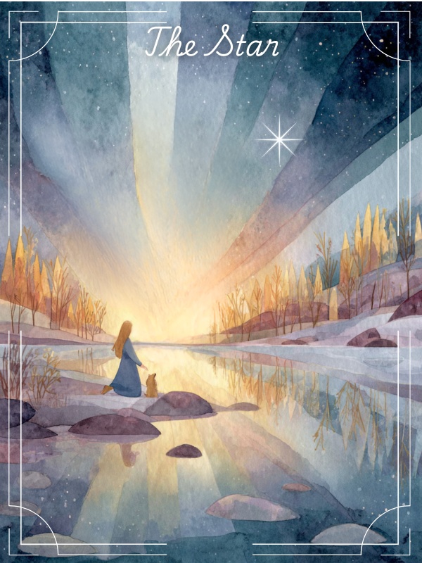 北欧風 水彩タロットカード(大アルカナ22枚+表紙1枚・PNGダウンロード)