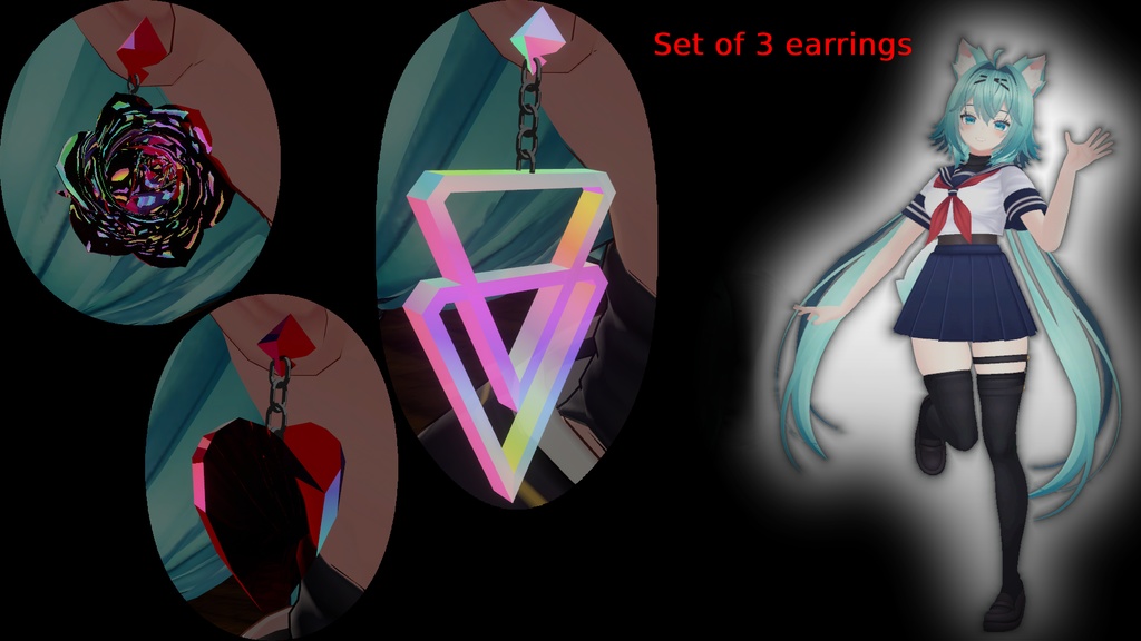 set of 3 earrings
