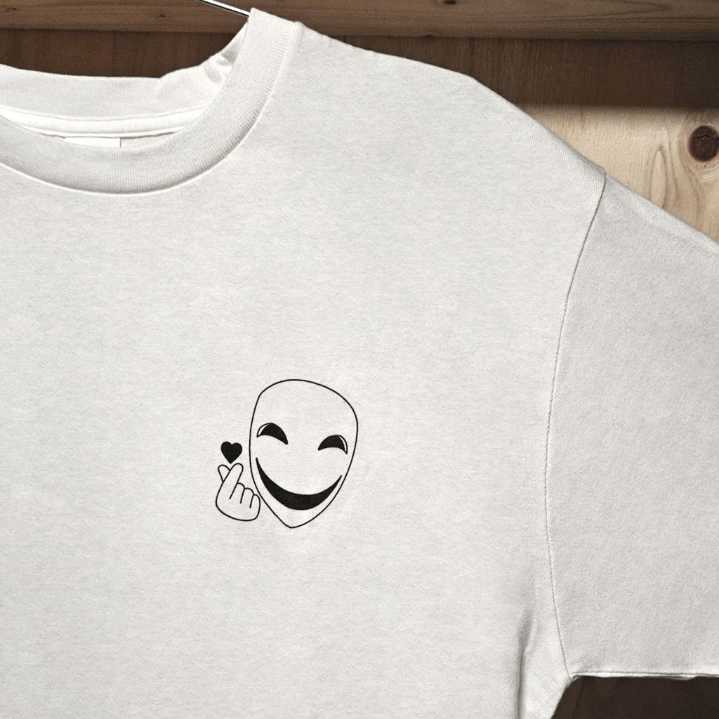 スマイルマスク 白Tシャツ 左胸ロゴのみ