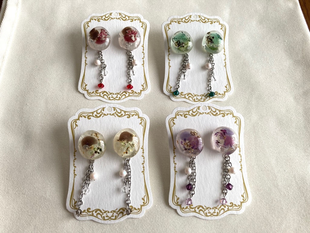 【ブルーロック】ドライフラワーピアス