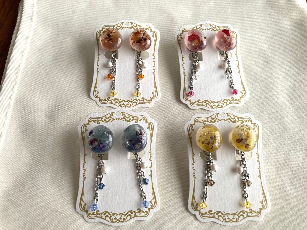 【ブルーロック】ドライフラワーイヤリング