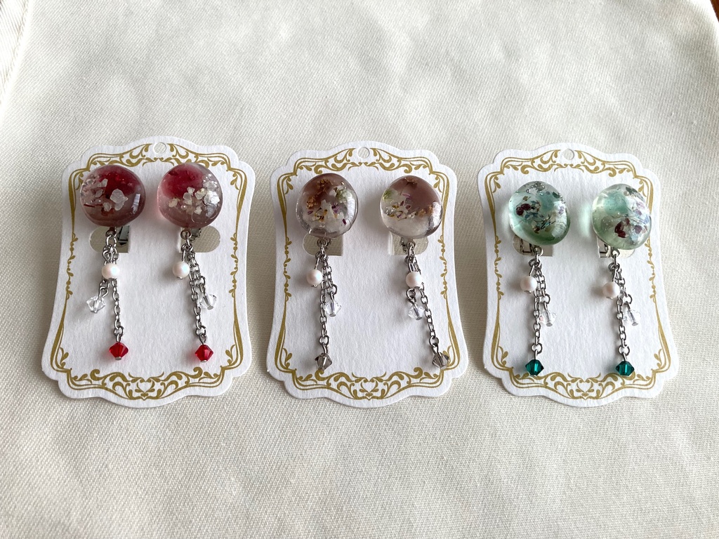 【ブルーロック】ドライフラワーイヤリング