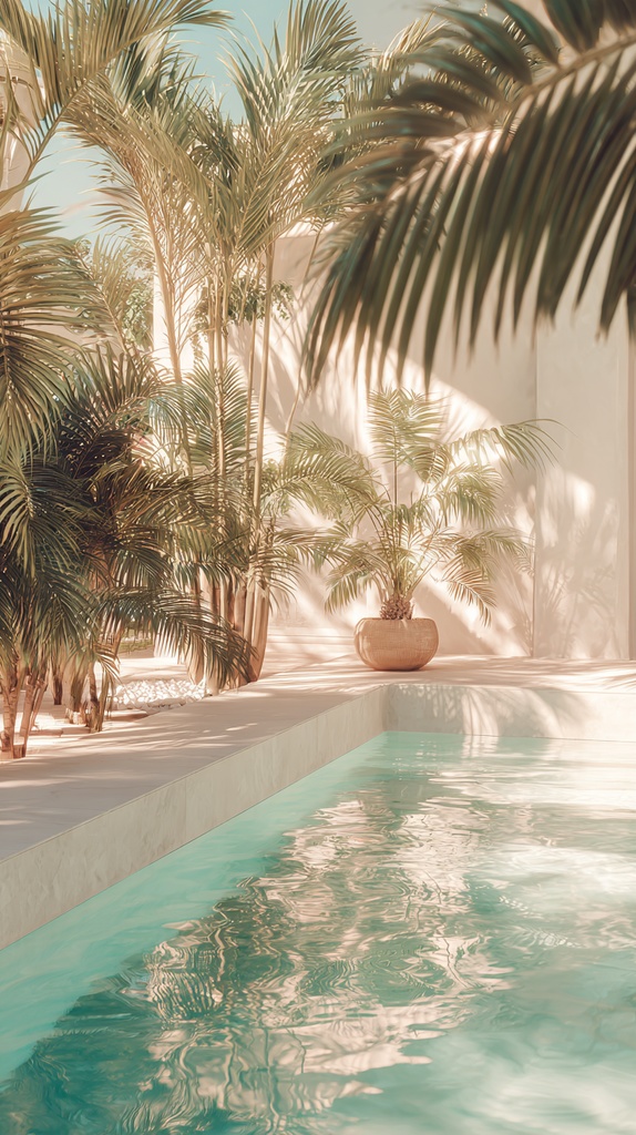 Pastel Resort Pool Set – パステルリゾートのプール背景4枚