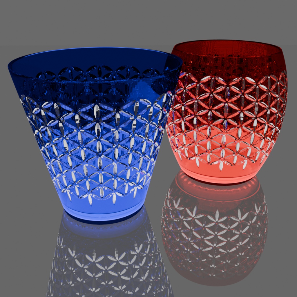 【3Dモデル】切子グラス