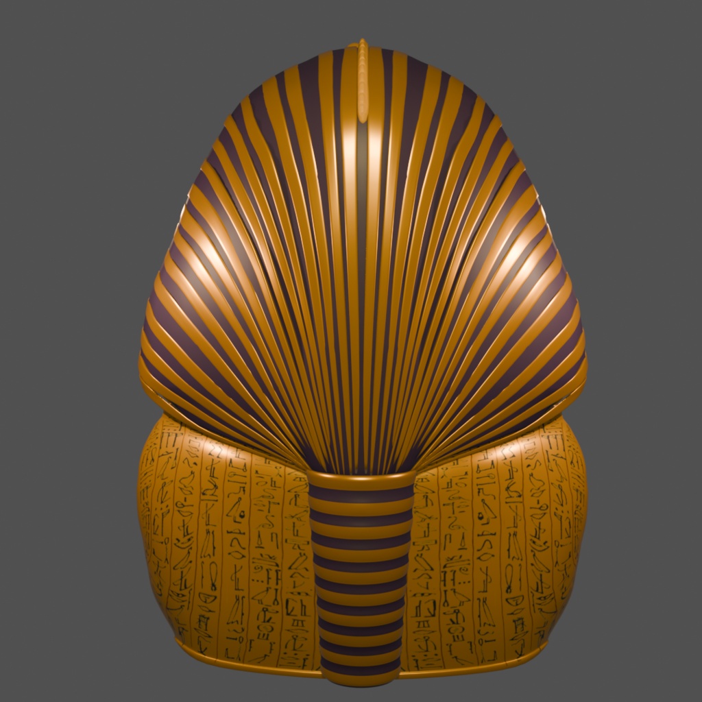 【3Dモデル】ツタンカーメン風胸像