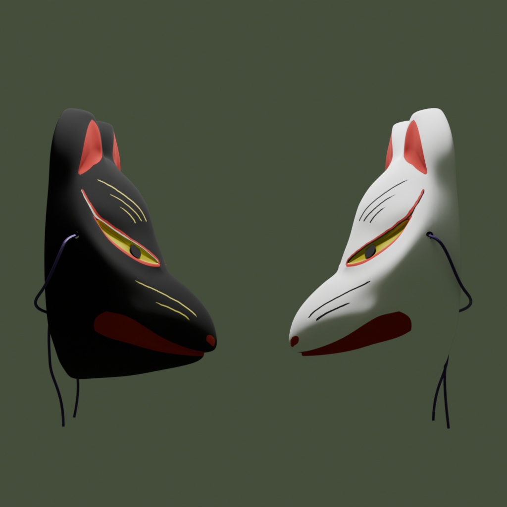 【3Dモデル】狐面