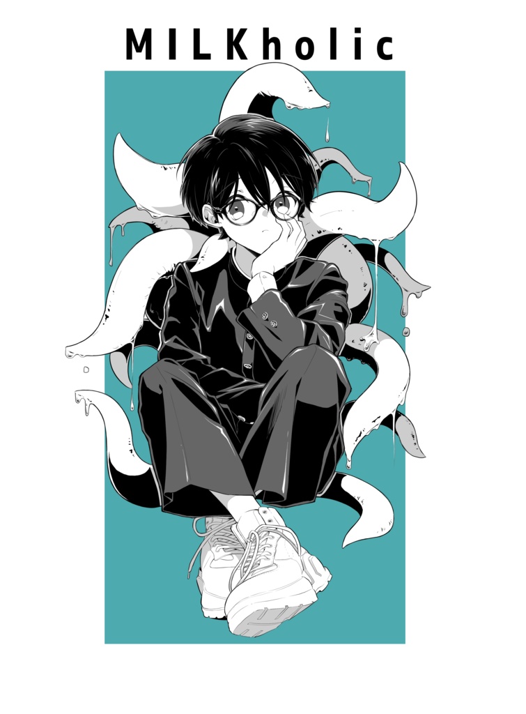 Tシャツ_はらぺこ侵略者【青】