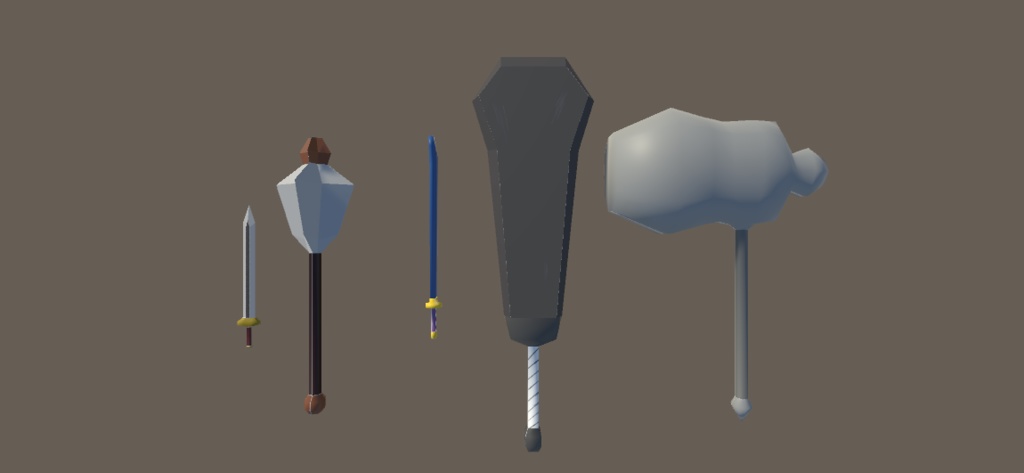 Low poly wepons (軽量武具セット) アバターバトルシステム対応版(20点セット)