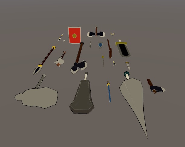 Low poly wepons (軽量武具セット) アバターバトルシステム対応版(20点セット)