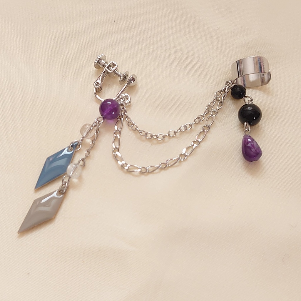 文アル・横光利一イメージカフ付きイヤリング