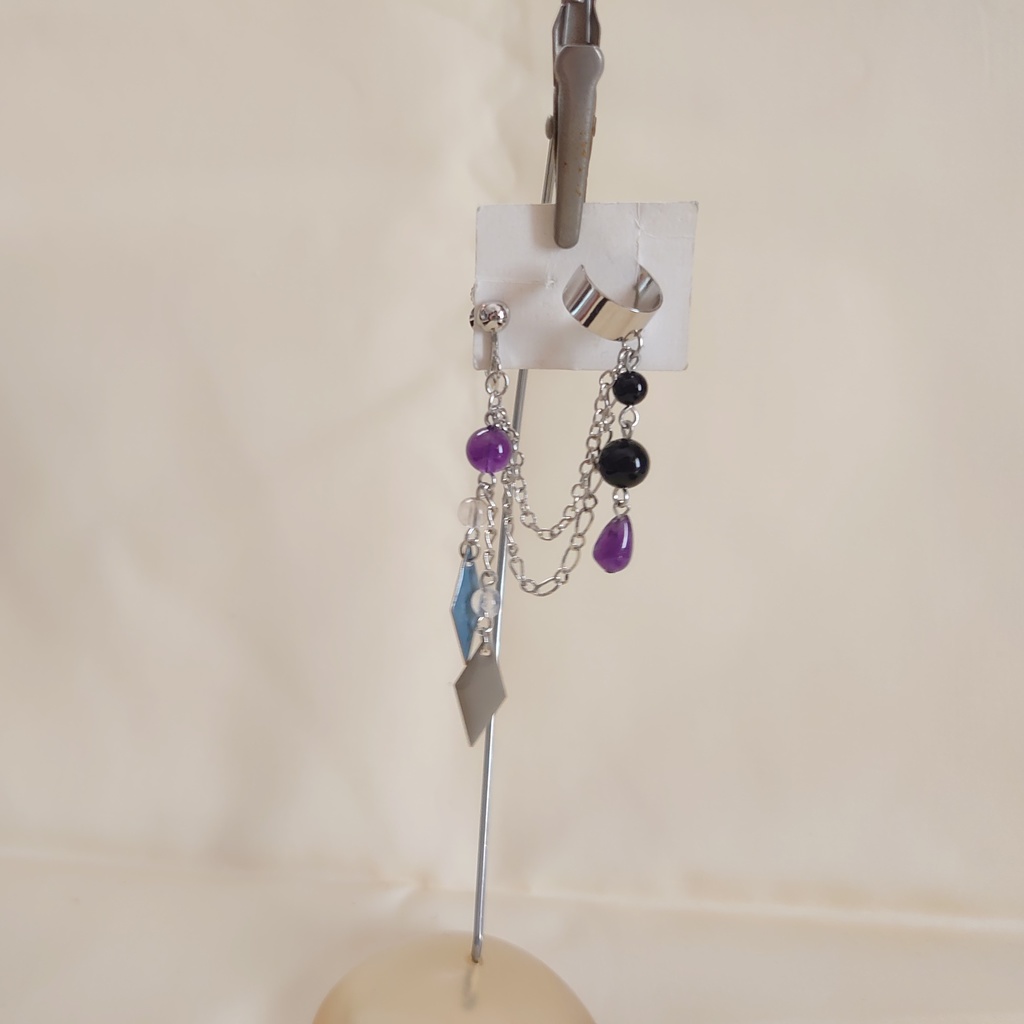 文アル・横光利一イメージカフ付きイヤリング