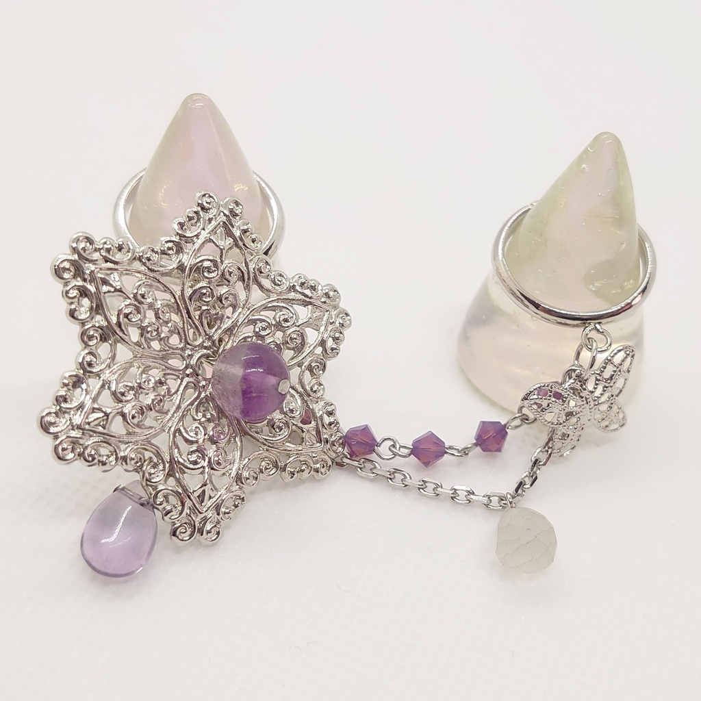 フローライト・クリスタルダブルリング