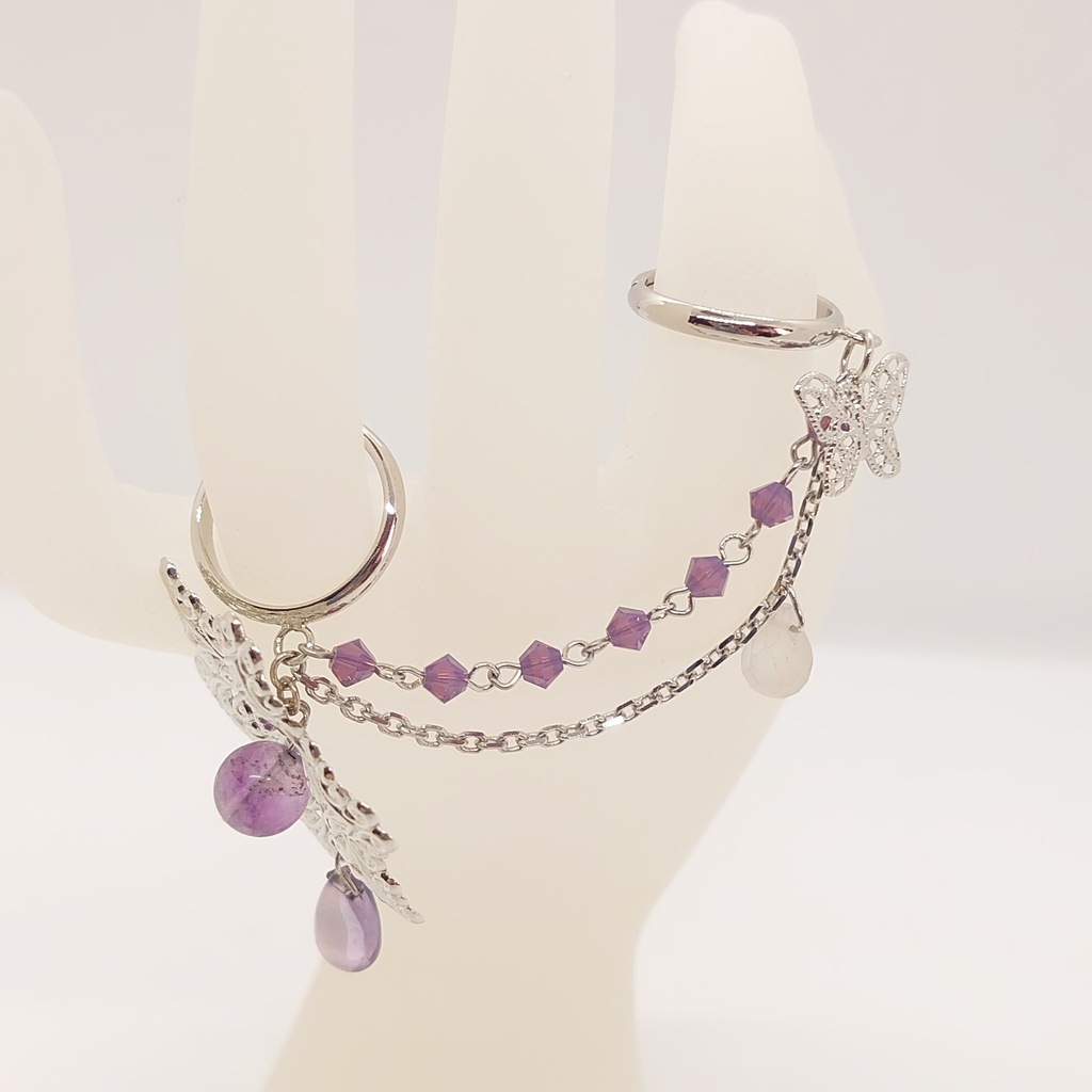 フローライト・クリスタルダブルリング