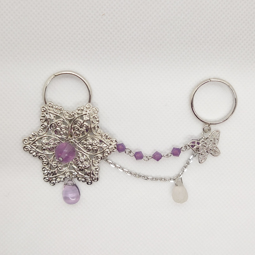 フローライト・クリスタルダブルリング