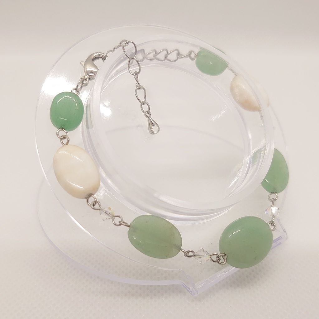 グリーンアベンチュリン・ヘルモルファイトブレスレット