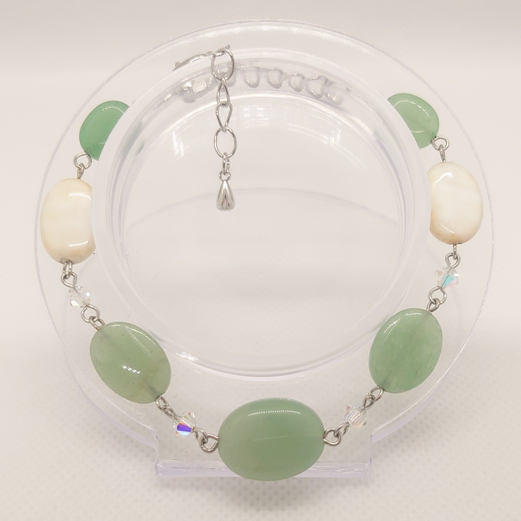 グリーンアベンチュリン・ヘルモルファイトブレスレット