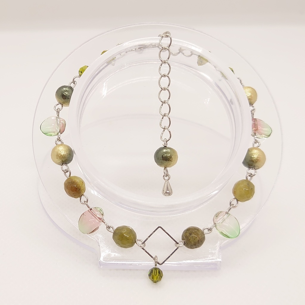 グリーンガーネット・スワロフスキーブレスレット