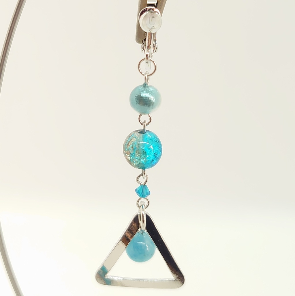 ミルキーブルークォーツイヤリング