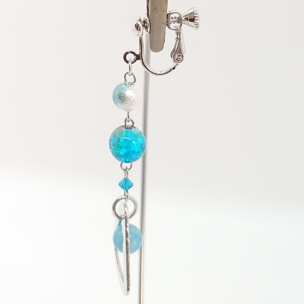 ミルキーブルークォーツイヤリング