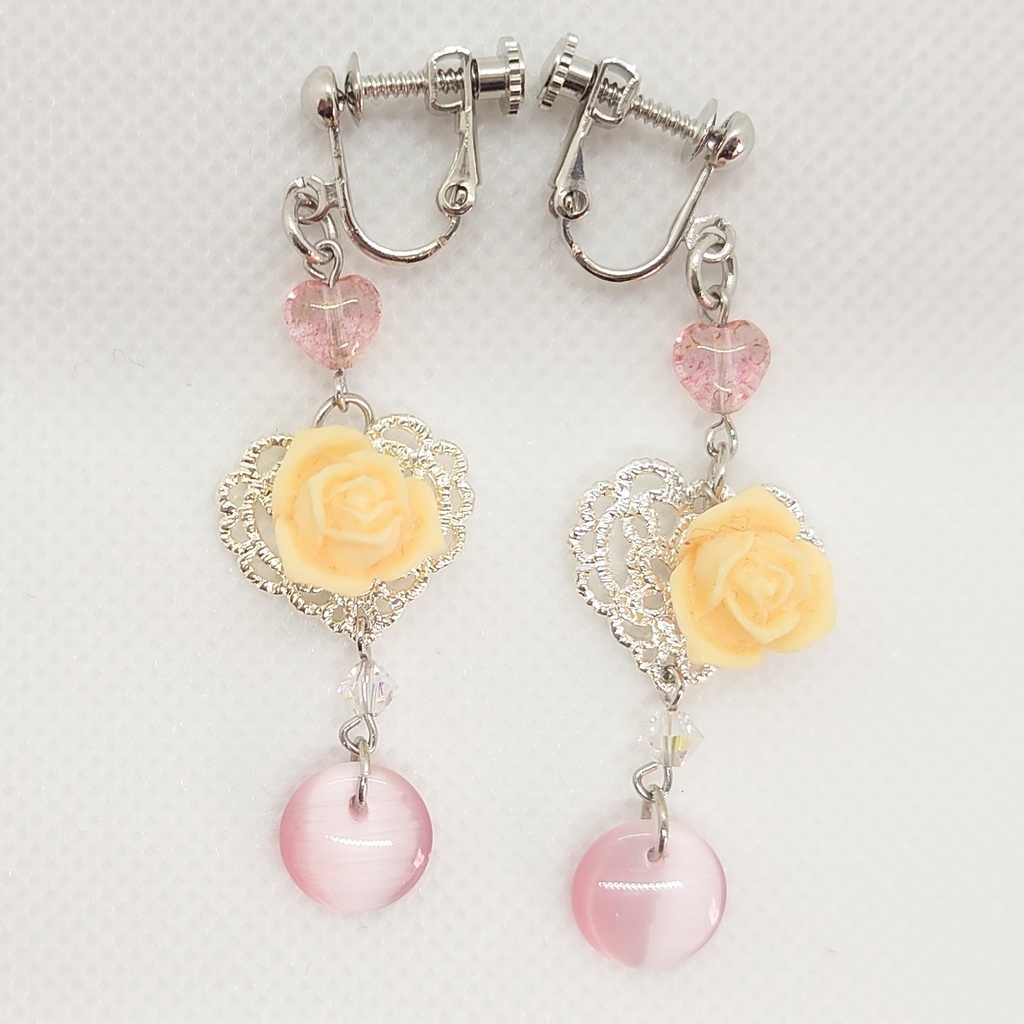 ハート・ローズイヤリング