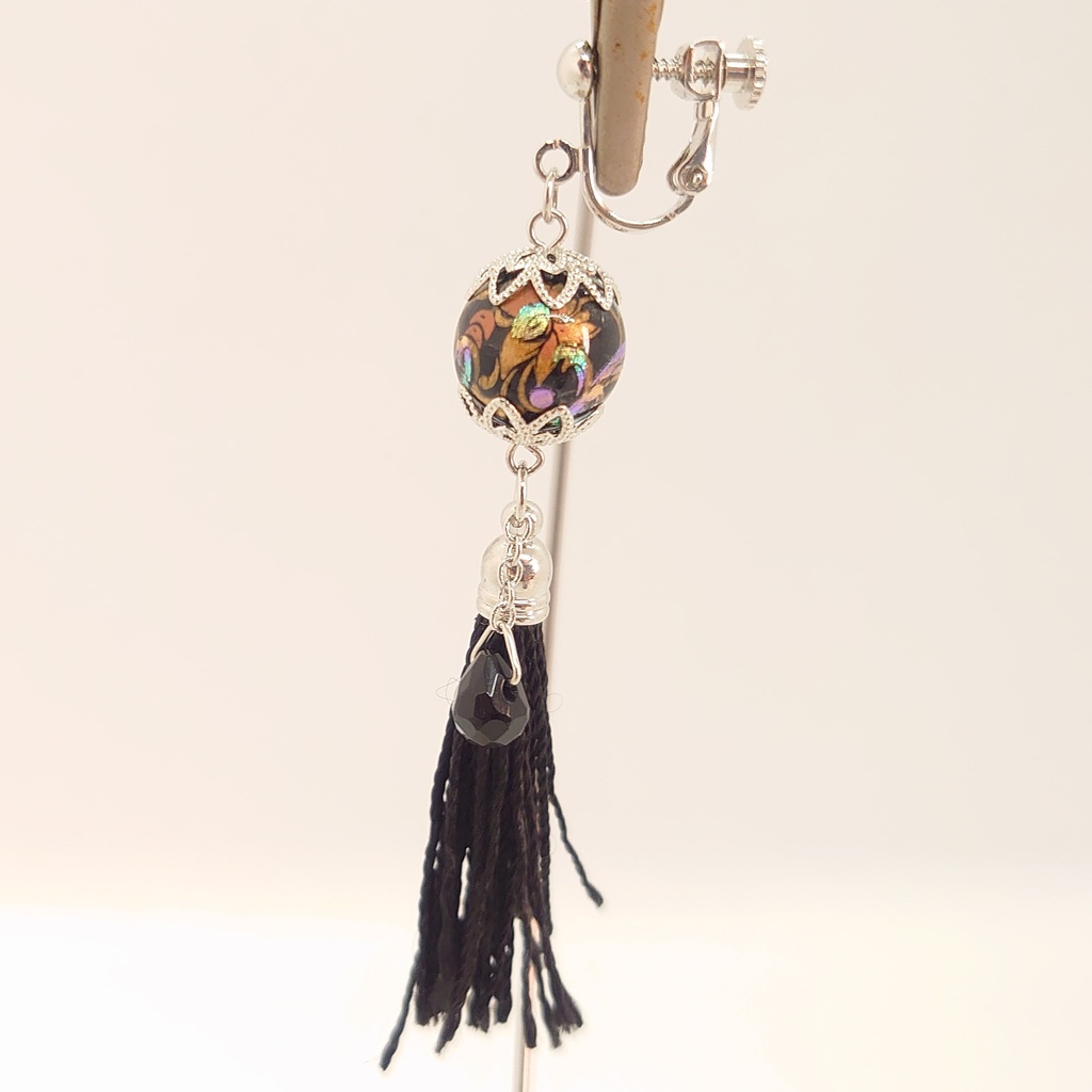 オニキス・タッセルイヤリング