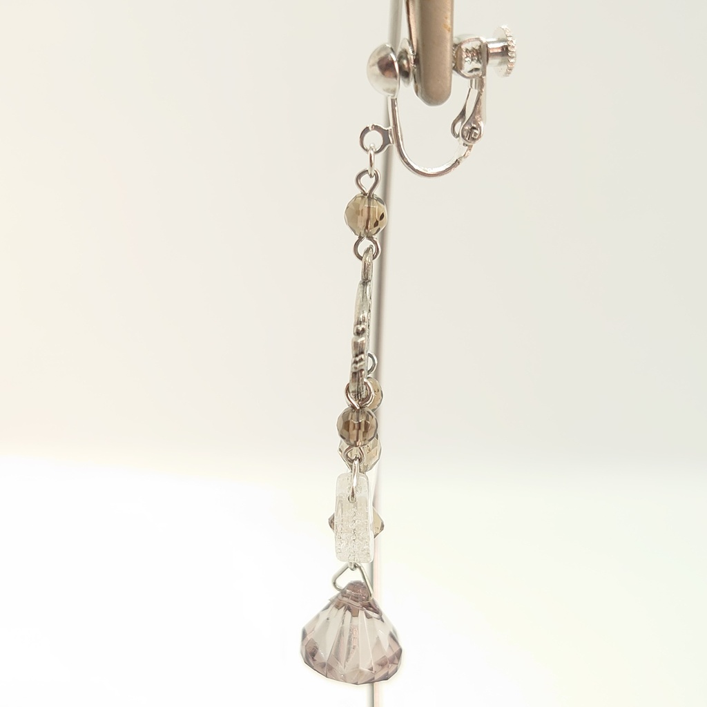 スモーキークォーツ・クリスタルイヤリング