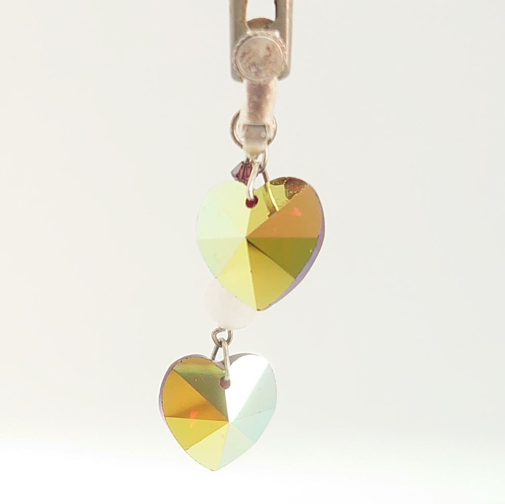 スノークォーツ・ハートスワロフスキーイヤリング