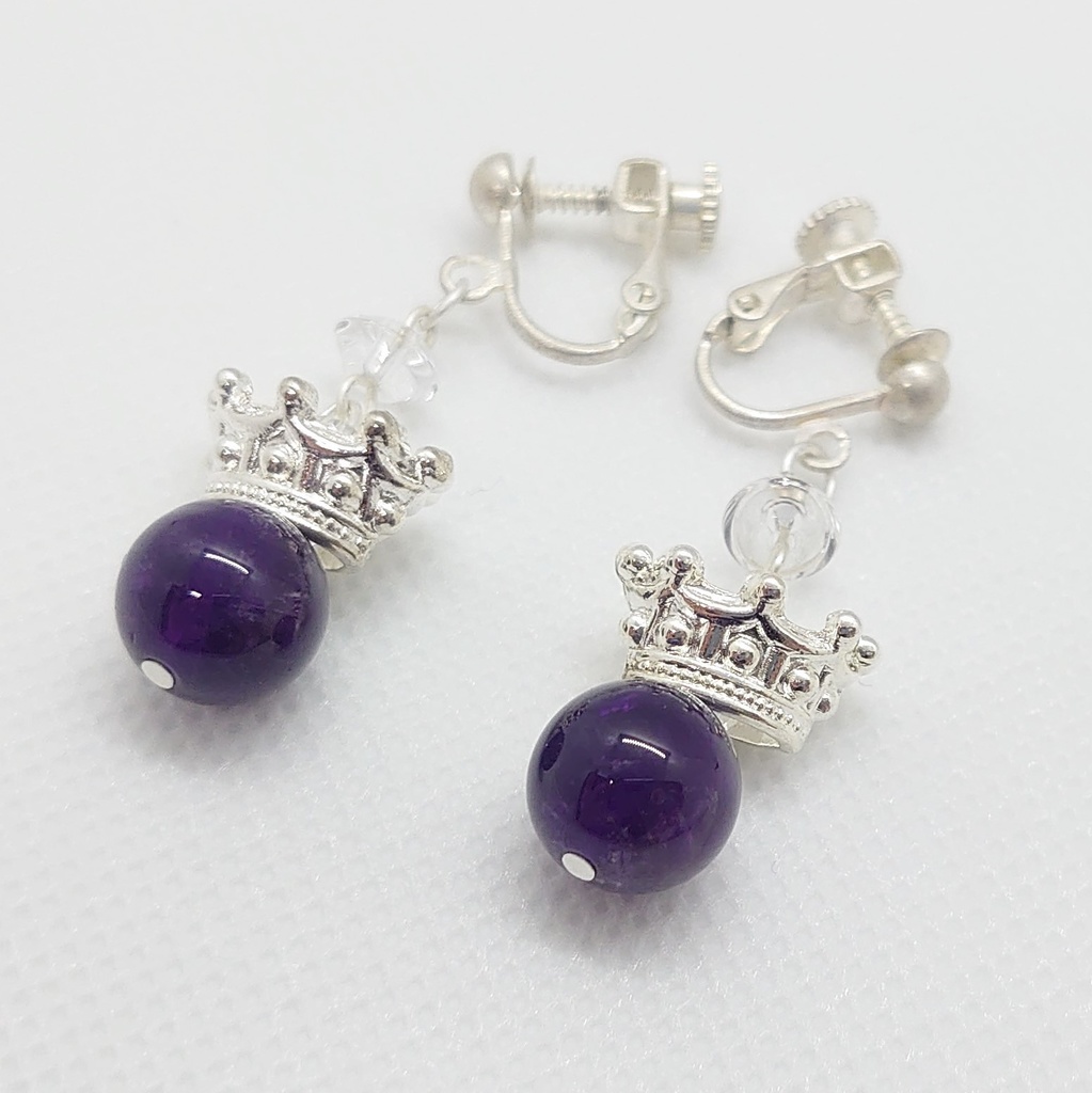 アメシスト・クラウンイヤリング