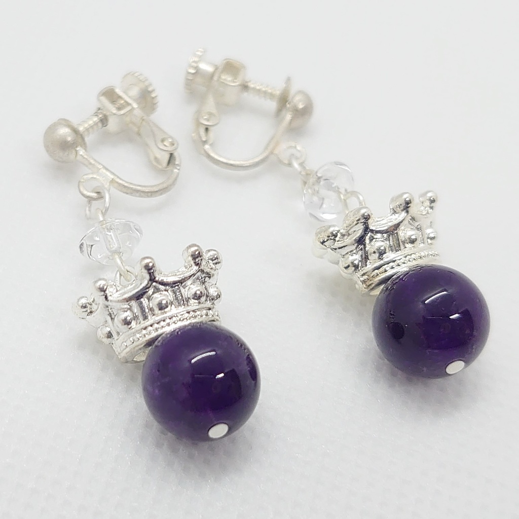 アメシスト・クラウンイヤリング