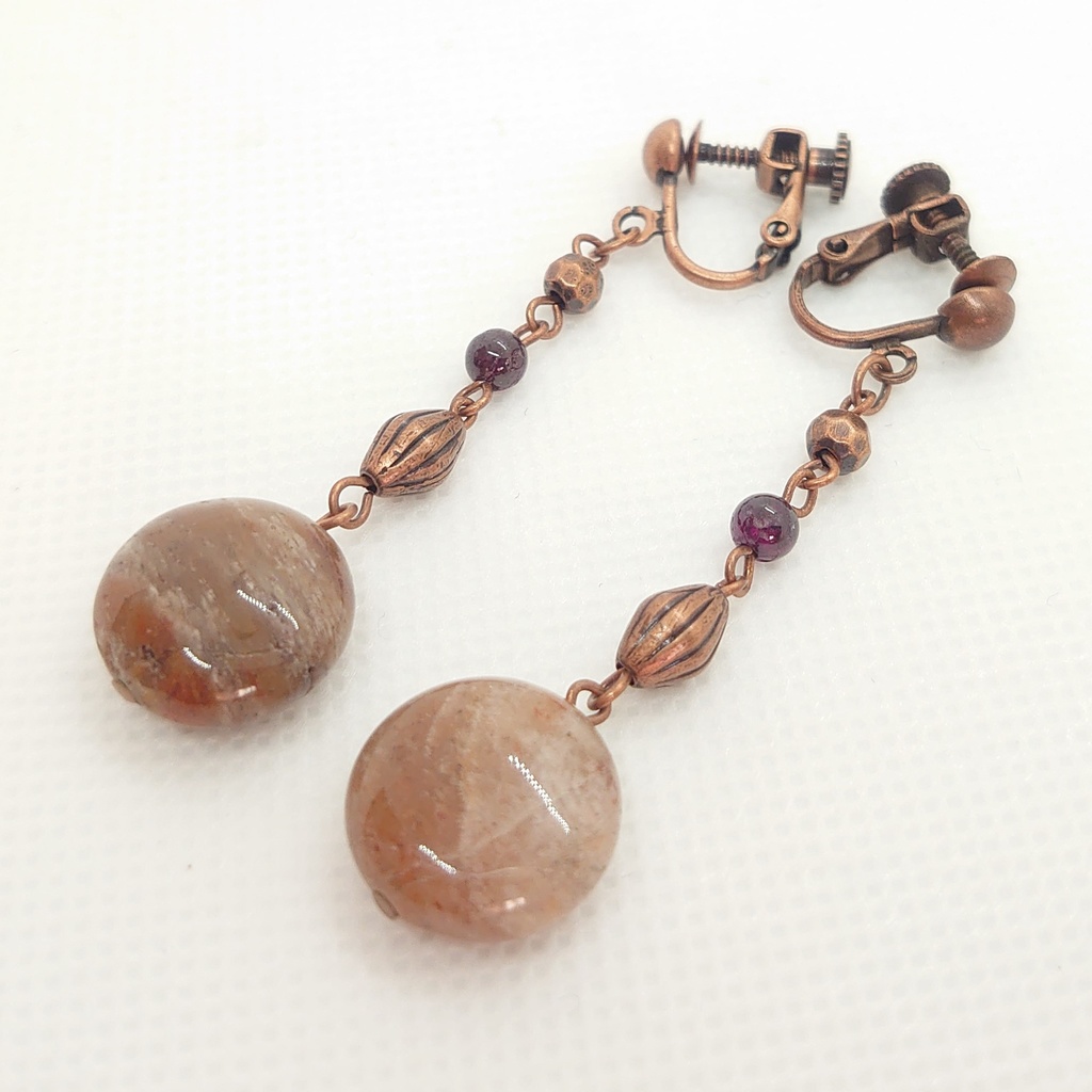 ガーネット・ジャスパーイヤリング