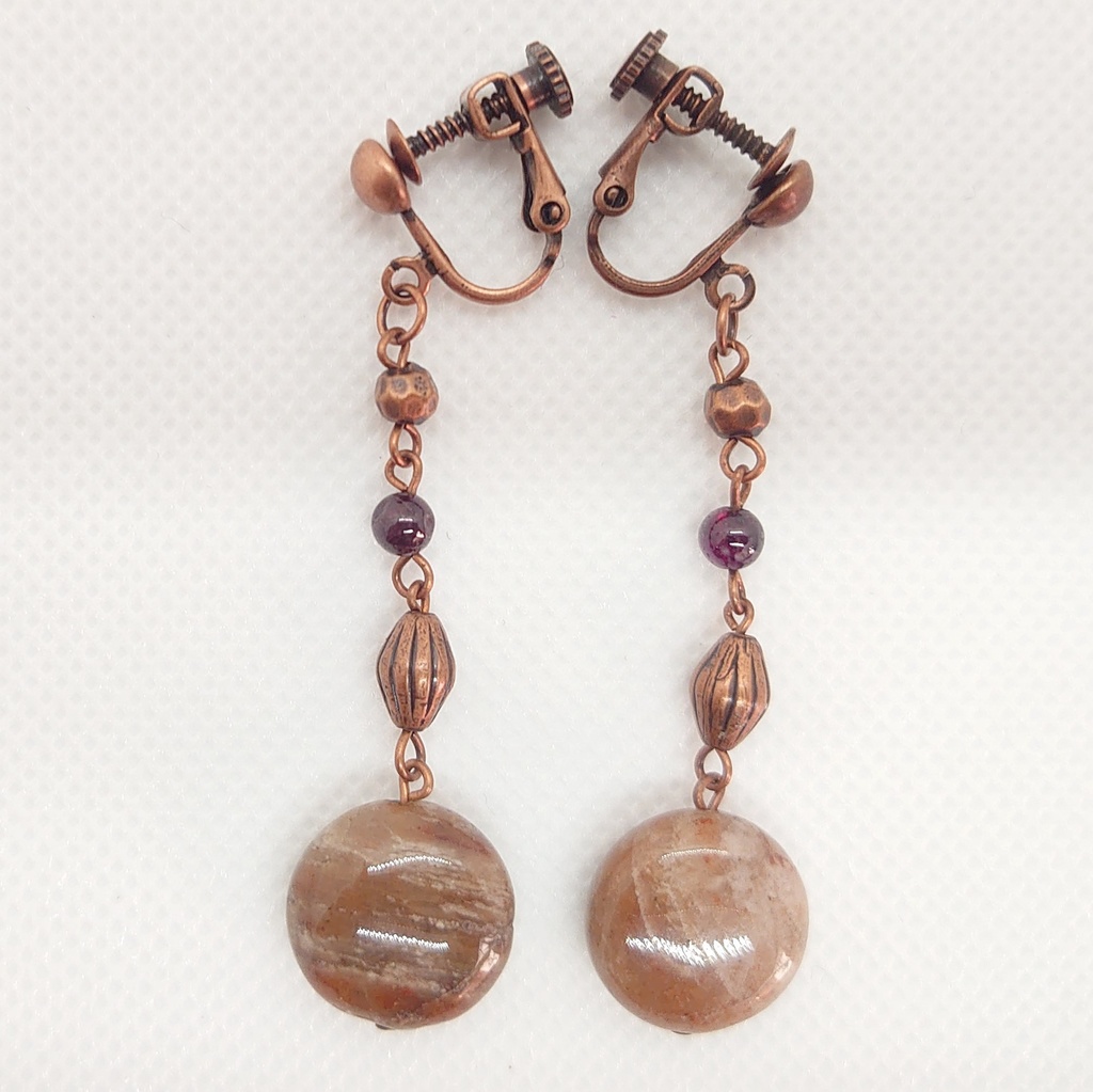 ガーネット・ジャスパーイヤリング