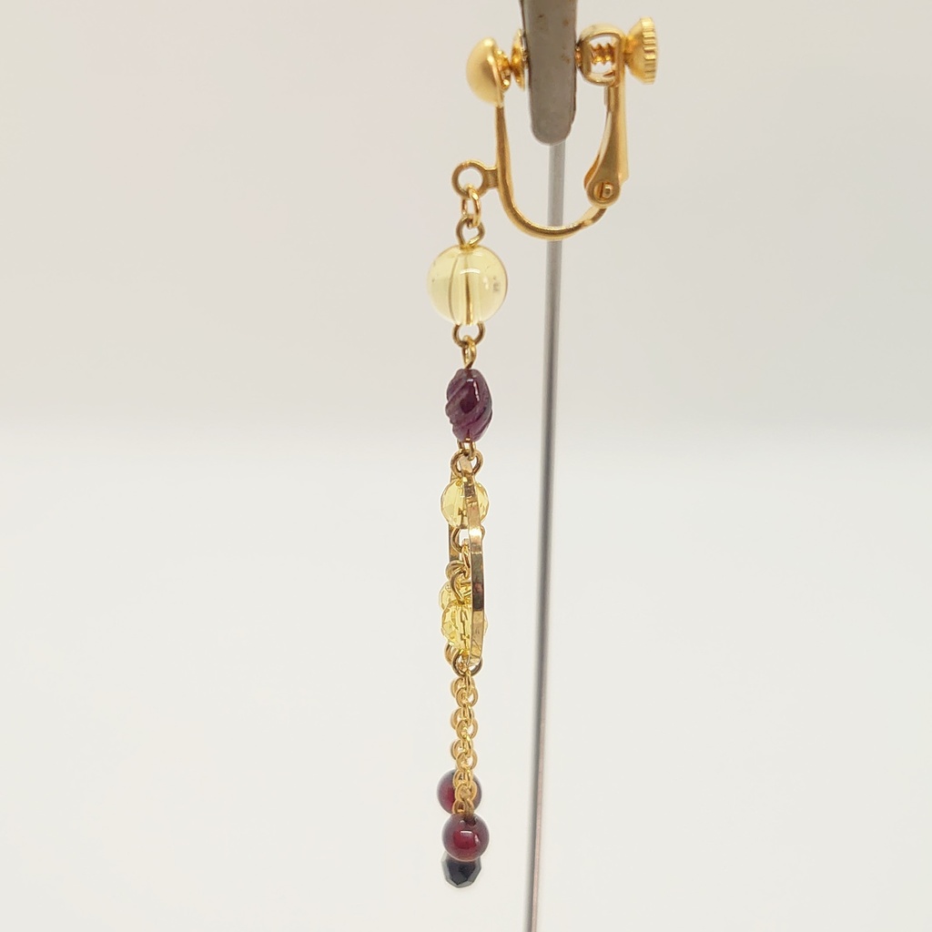 シトリン・ガーネットイヤリング