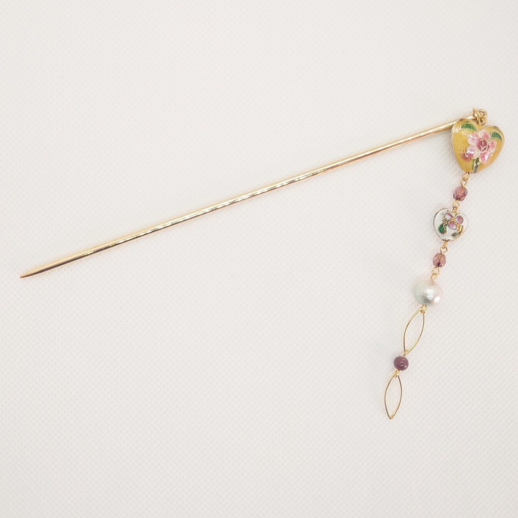 七宝焼き・ルビーかんざし