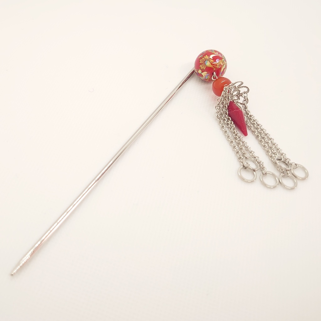 カーネリアンかんざし