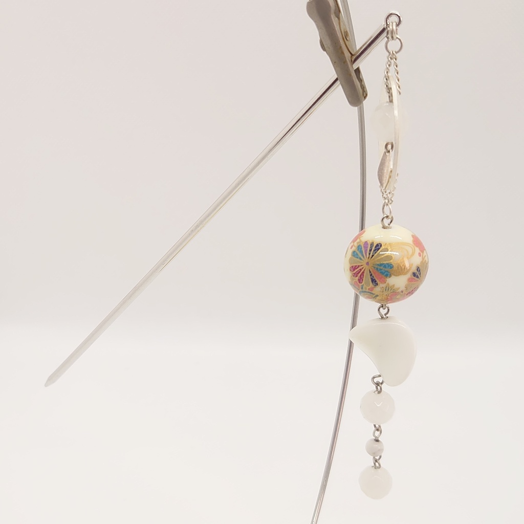 ホワイトジェイドかんざし