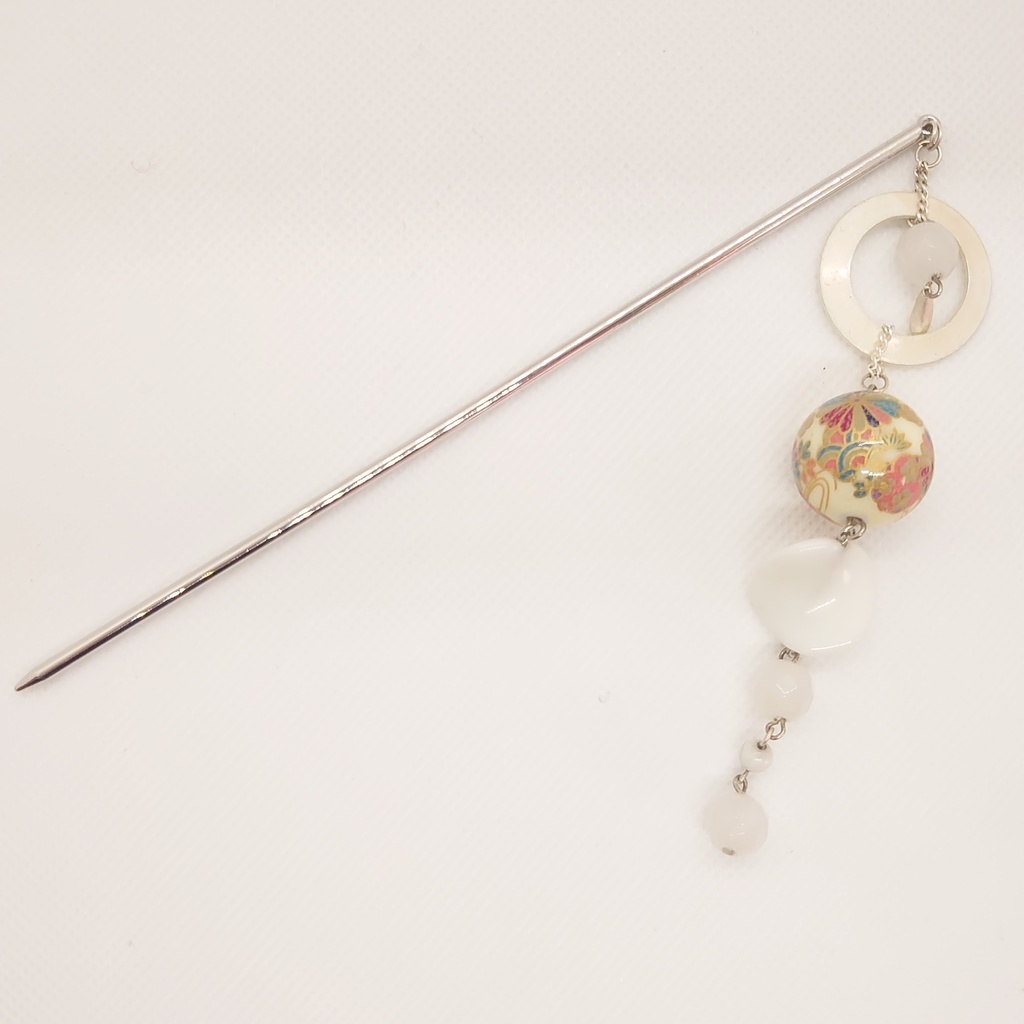 ホワイトジェイドかんざし