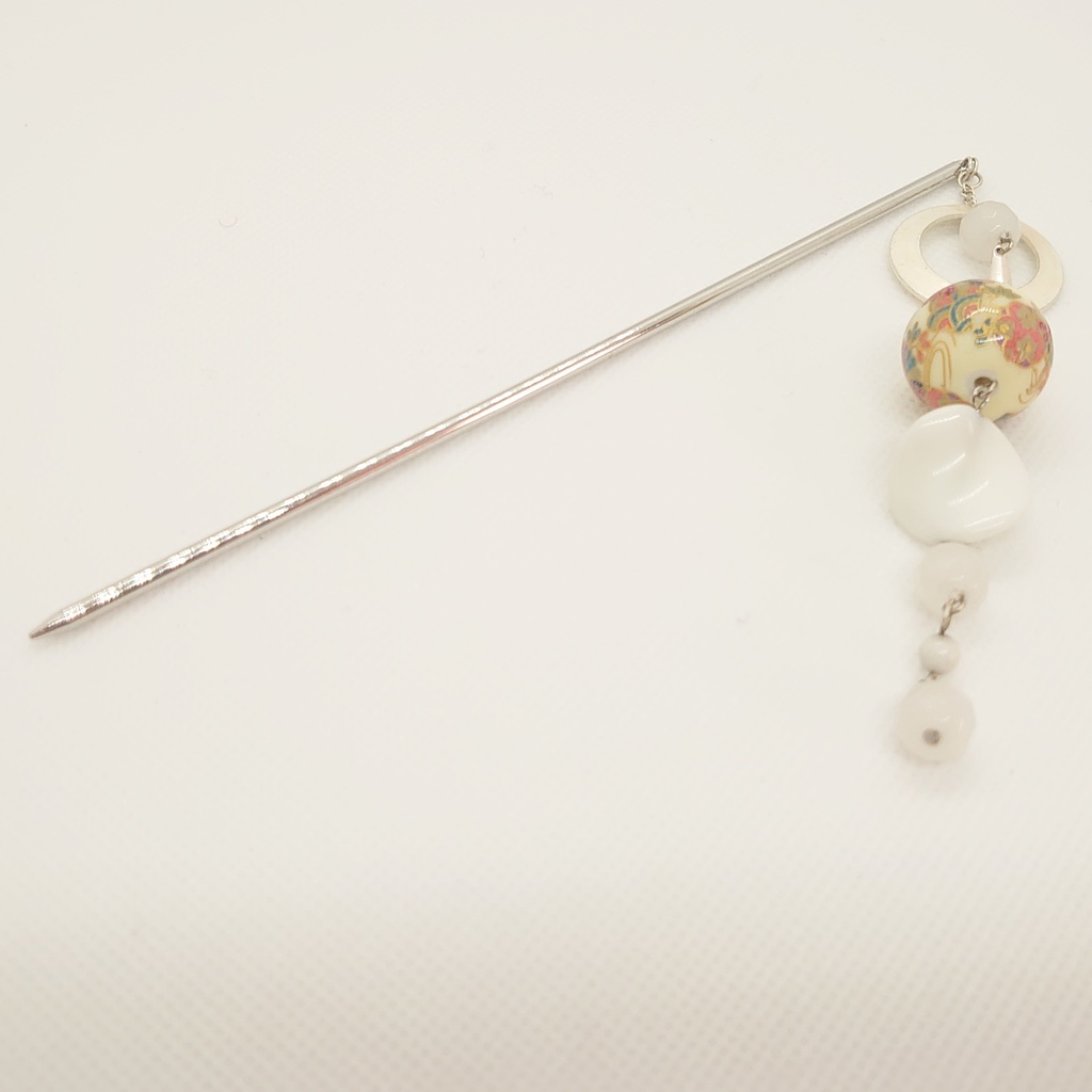 ホワイトジェイドかんざし