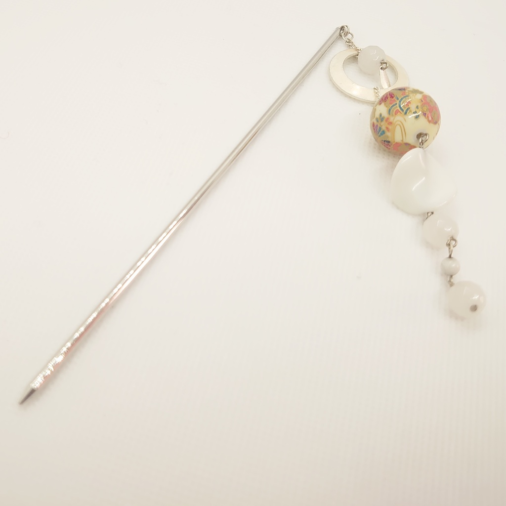 ホワイトジェイドかんざし