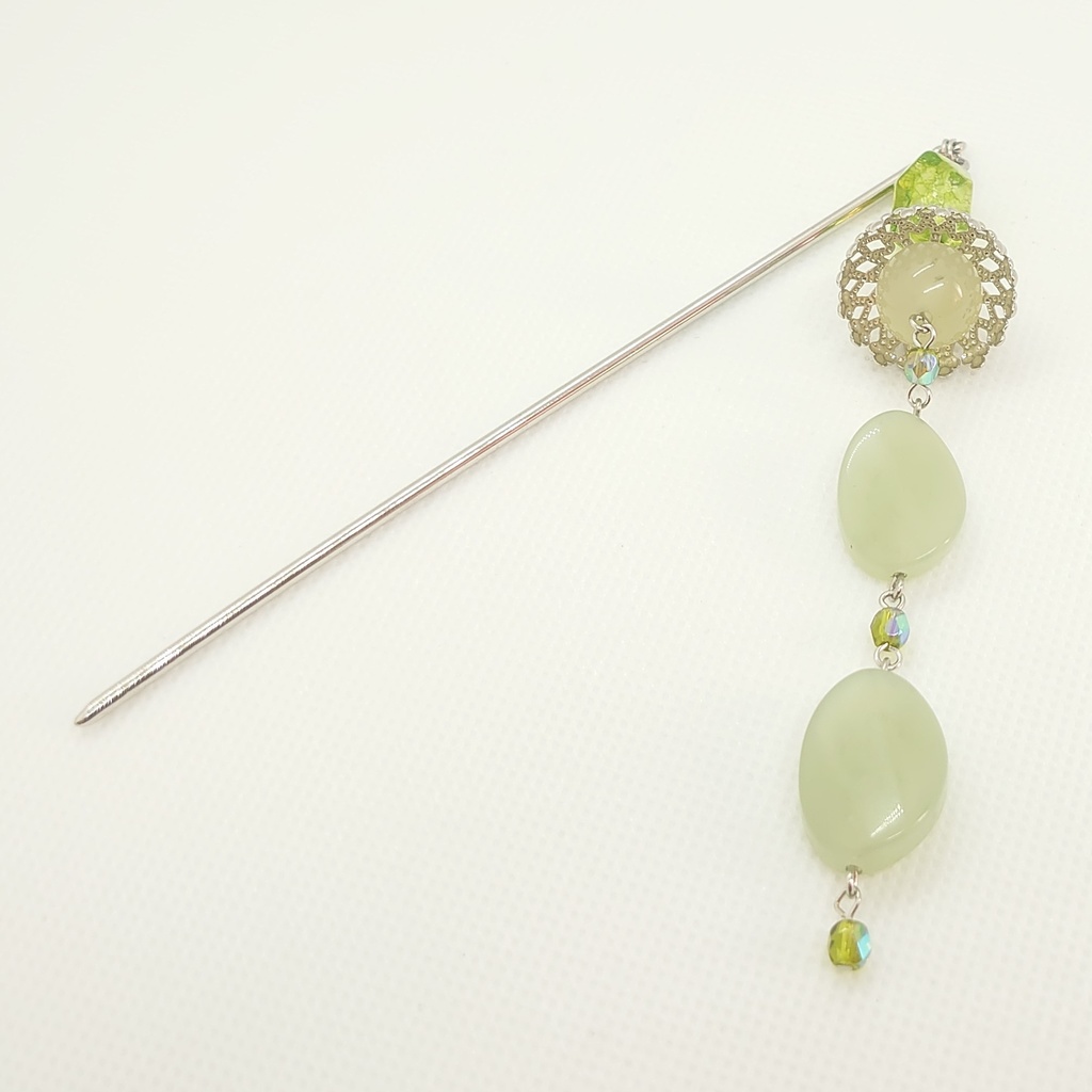 グリーンジェイドかんざし