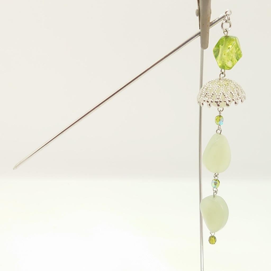 グリーンジェイドかんざし