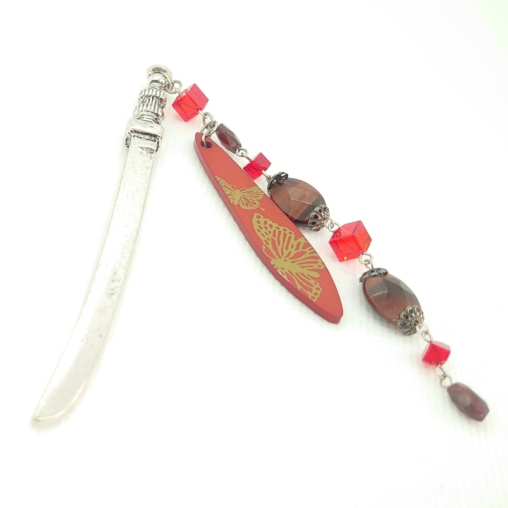 ガーネット・タイガーアイ刀かんざし