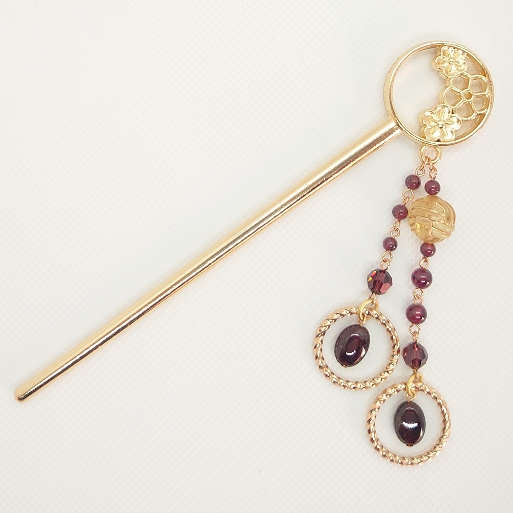 ガーネット梅かんざし