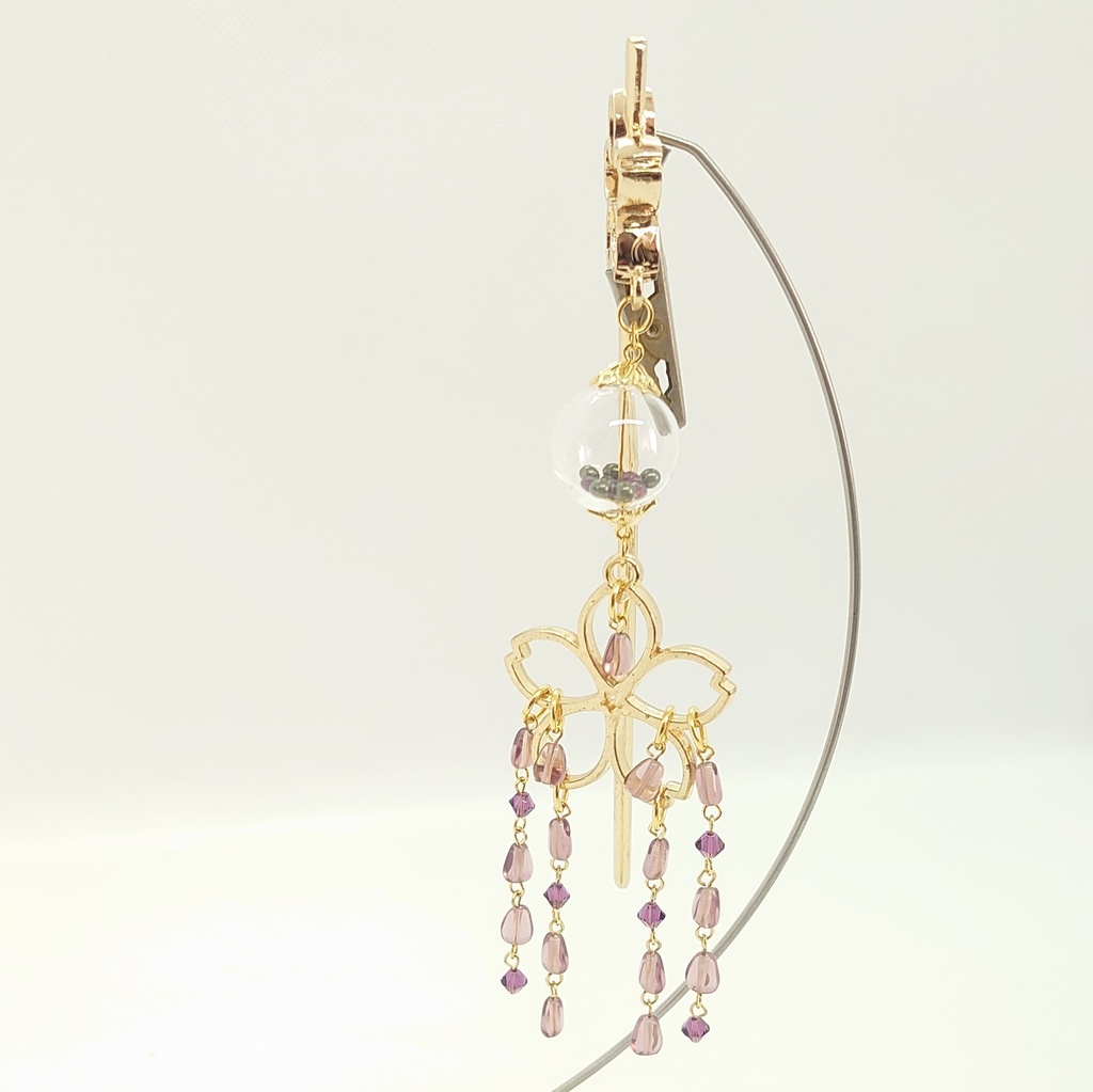 ガーネット・ガラスドーム・桜かんざし