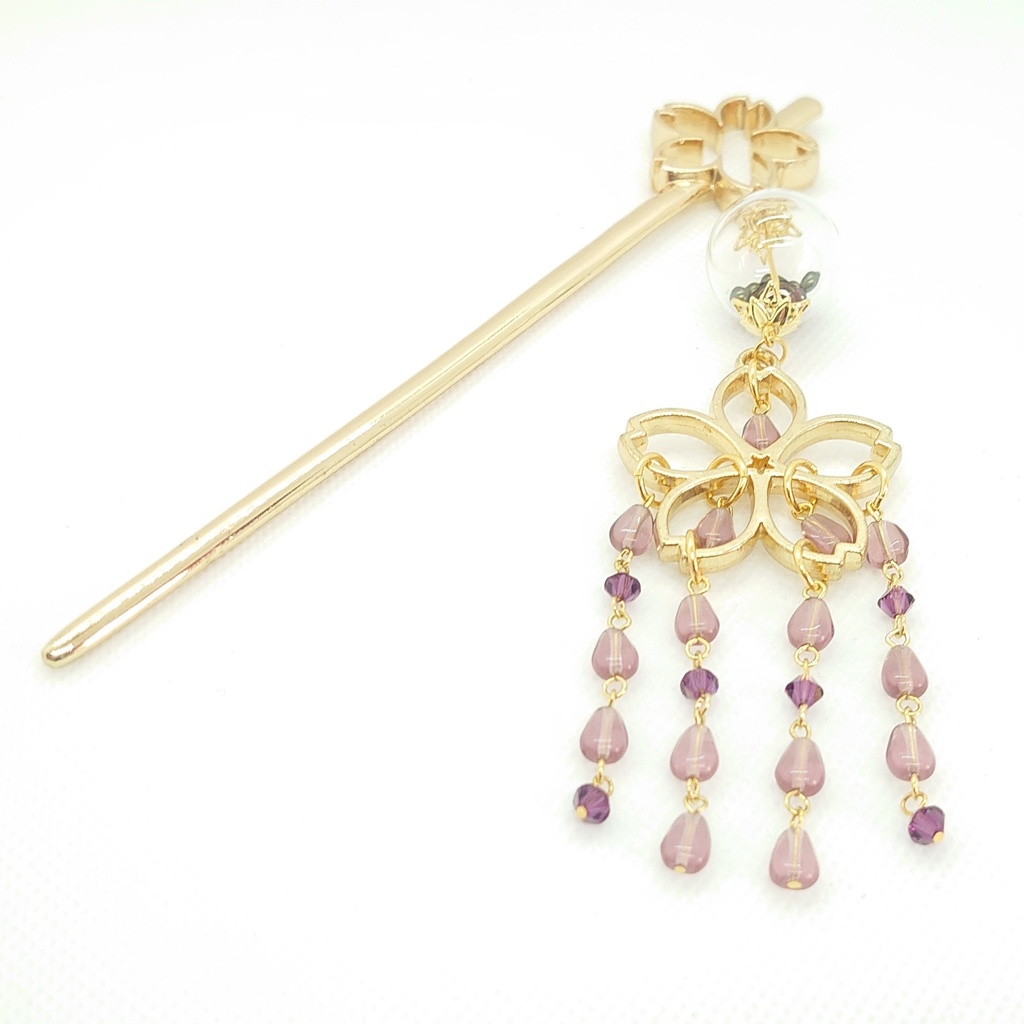 ガーネット・ガラスドーム・桜かんざし