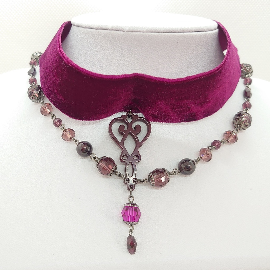 ガーネットリボンチョーカー