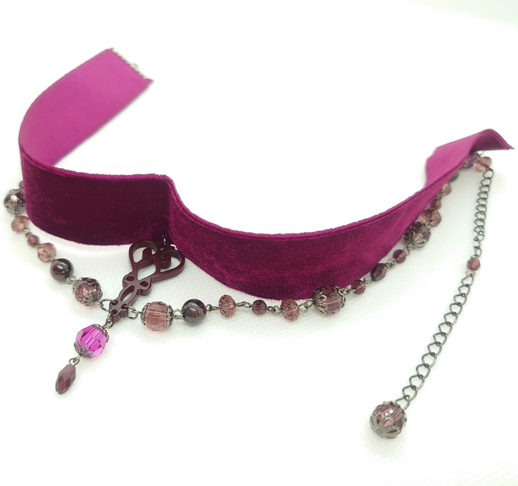 ガーネットリボンチョーカー