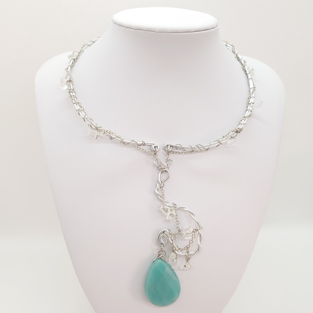 アマゾナイト・クリスタル・ワイヤーチョーカー