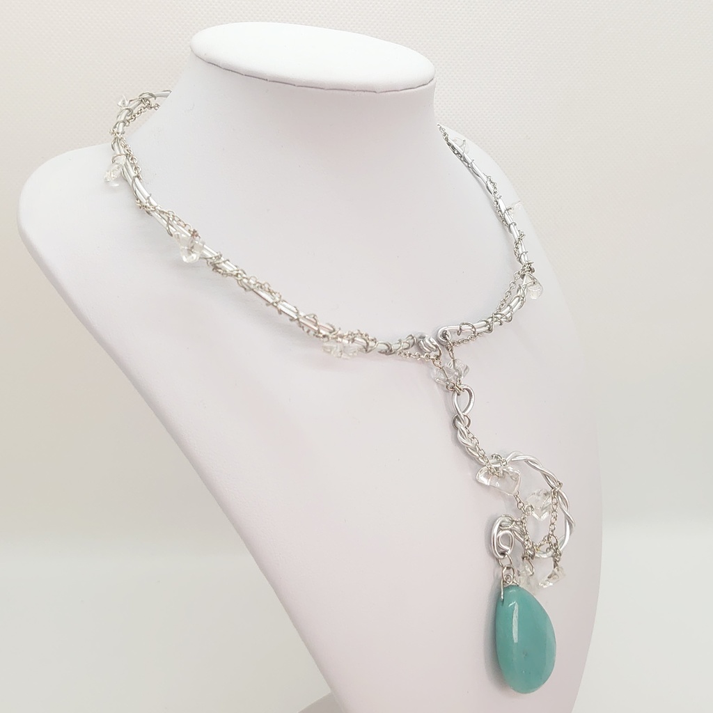 アマゾナイト・クリスタル・ワイヤーチョーカー
