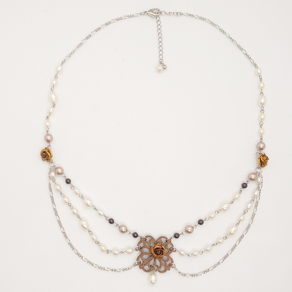 淡水パール3連ネックレス