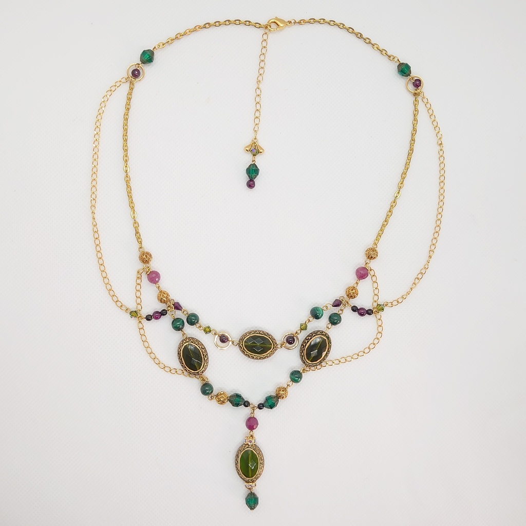 ルビー・マラカイトネックレス